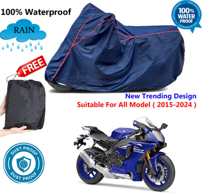 AUTOCAD Waterproof Two Wheeler Cover for Yamaha(YZF-R1, Blue, Red)