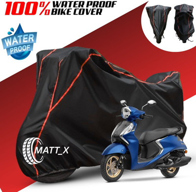 MATT_X Waterproof Two Wheeler Cover for Yamaha(Fascino 125, Black, Blue)