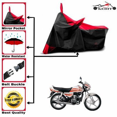 AASHTIK MART Two Wheeler Cover for Hero(CD deluxe, Red, Black)