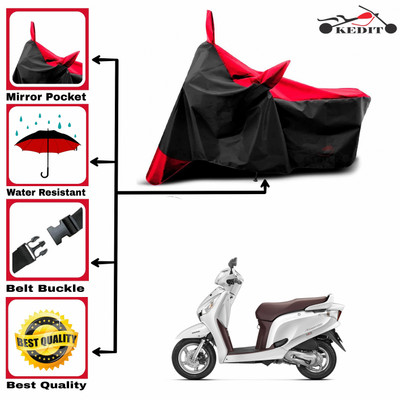 AASHTIK MART Two Wheeler Cover for Honda(Aviator, Red, Black)