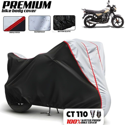 Mwiss Waterproof Two Wheeler Cover for Bajaj(CT110, Black, Silver)