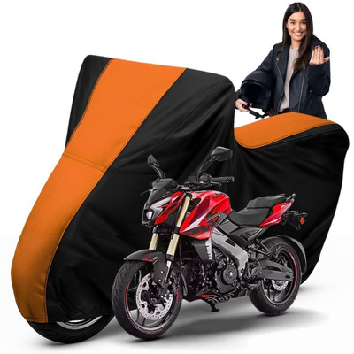 Car Styling Waterproof Two Wheeler Cover for Bajaj(Pulsar SS400, Black, Orange)
