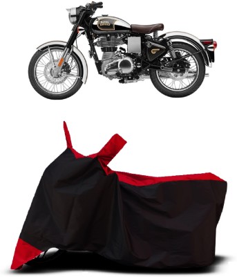 VESMEI Two Wheeler Cover for Royal Enfield(Classic Gunmetal, Red)