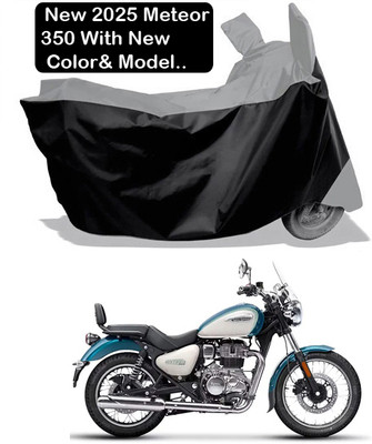 Amexride Two Wheeler Cover for Royal Enfield(Meteor 350, Grey, Black)