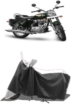 SUGASHRI Waterproof Two Wheeler Cover for Royal Enfield(Standardv BS6, White, Black)