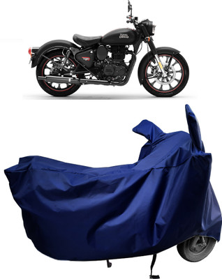Amexride Two Wheeler Cover for Royal Enfield(Classic Stealth Black BS6, Blue)