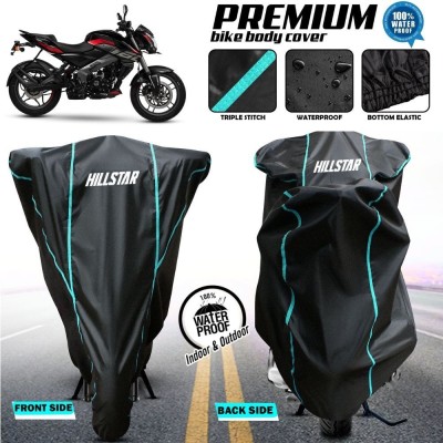 HILLSTAR Waterproof Two Wheeler Cover for Bajaj(Pulsar 160 NS DTS-i, Black, Blue)