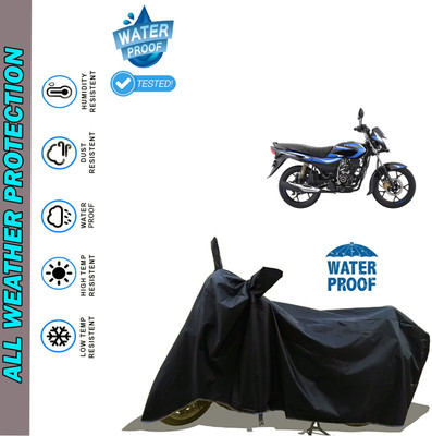 AutoGalaxy Waterproof Two Wheeler Cover for Bajaj(Platina 110 H-Gear BS6, Black)