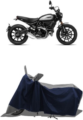 SUGASHRI Waterproof Two Wheeler Cover for Ducati(Scrambler Icon, Grey, Blue)