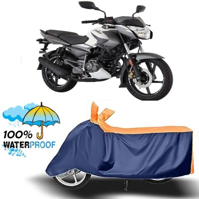 ROYAL AUTO MART Waterproof Two Wheeler Cover for Bajaj(Pulsar NS125, Orange, Blue)