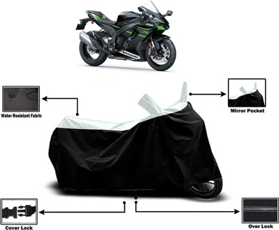 Amexride Two Wheeler Cover for Kawasaki(Ninja ZX 10R BS6, White)