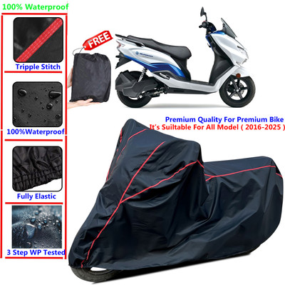 SThanaveX Waterproof Two Wheeler Cover for Suzuki(Burgman Electric, Black)