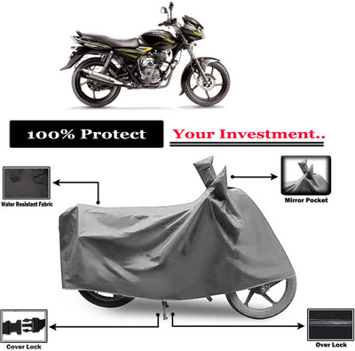 Amexride Two Wheeler Cover for Bajaj(Discover 100 DTS-i, Grey)