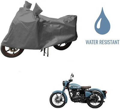 MMSSTAR Waterproof Two Wheeler Cover for Royal Enfield(Classic 350, Grey)