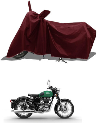 DeepShakshi AUTOMOTIVE Waterproof Two Wheeler Cover for Royal Enfield(Battle Green, Maroon)