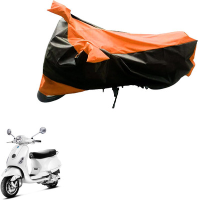 MWBB Waterproof Two Wheeler Cover for Piaggio(Vespa LX, Black, Orange)