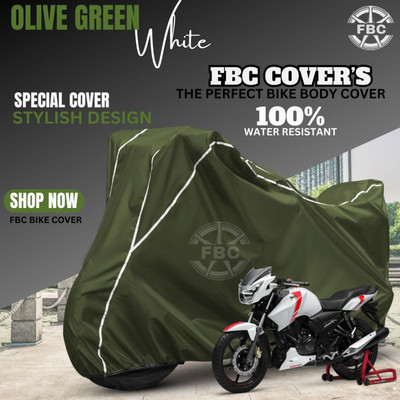 FBC Waterproof Two Wheeler Cover for TVS(Apache RTR 160, White)