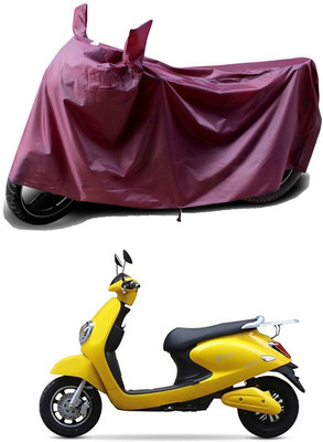 THE REAL ARV Waterproof Two Wheeler Cover for Techo Electra(Emerge BS6, Maroon)
