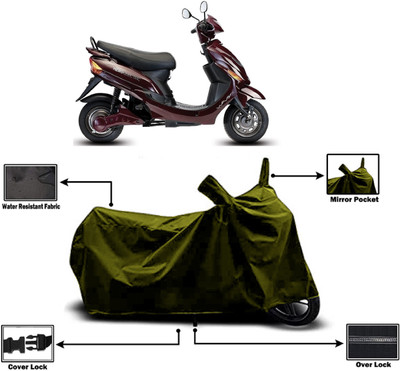 Amexride Two Wheeler Cover for Hero Electric(Electric Wave Dx, Green)