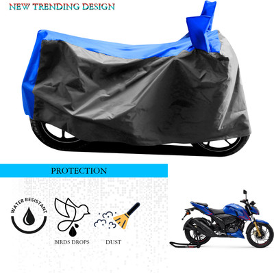 ANTHUB Waterproof Two Wheeler Cover for TVS(Apache RTR 200, Grey, Blue)