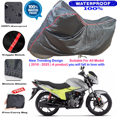 AutoGalaxy Waterproof Two Wheeler Cover for Hero(Glamour Blaze, Black, Red)