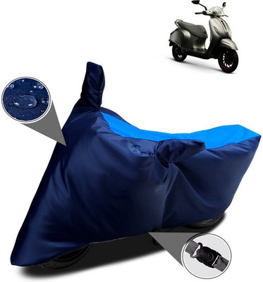 JVDHUB Two Wheeler Cover for Bajaj(Urbanite Chetak, Blue)