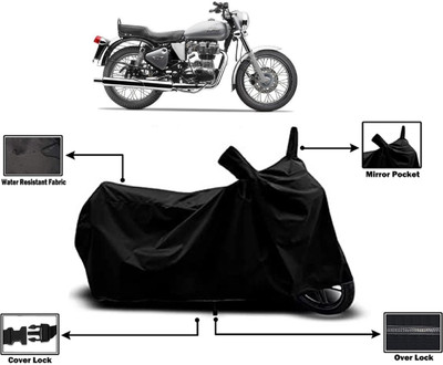 Amexride Two Wheeler Cover for Royal Enfield(Electra 5S, Black)