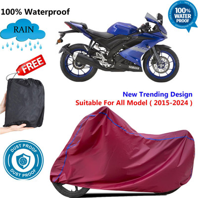 OliverX Waterproof Two Wheeler Cover for Yamaha(YZF R15 V3 BS6, Maroon)
