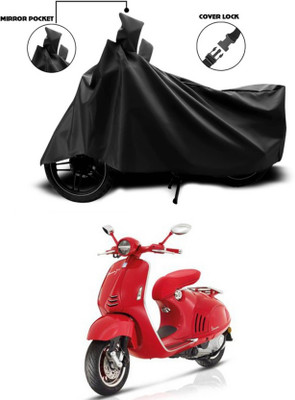 AASHTIK MART Two Wheeler Cover for Vespa(RED 125, Black)