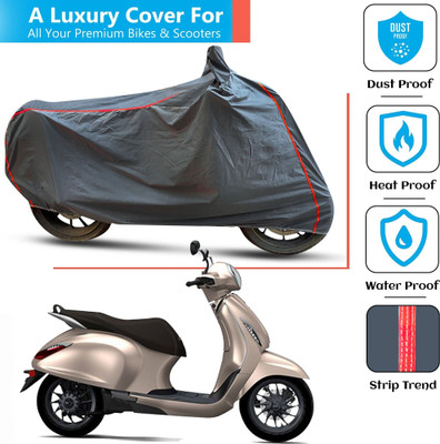 FAMEXON Waterproof Two Wheeler Cover for Bajaj(Chetak, Grey)