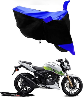 Mdstar Waterproof Two Wheeler Cover for TVS(Apache RTR 200 Fi E100, Blue, Black)