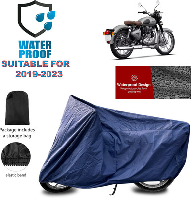 PAGORA Waterproof Two Wheeler Cover for Royal Enfield(Classic Gunmetal, Blue)