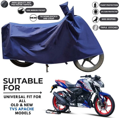 ZAQE Two Wheeler Cover for TVS(Apache RTR 165 RP, Blue)