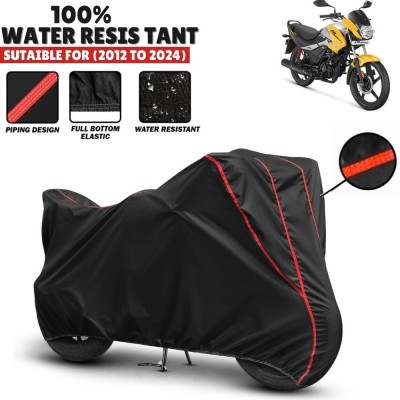 Mwiss Waterproof Two Wheeler Cover for Hero(Passion Pro, Black, Red)