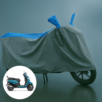 PAGORA Waterproof Two Wheeler Cover for Hero(MotoCorp Pleasure Plus, Grey, Blue)