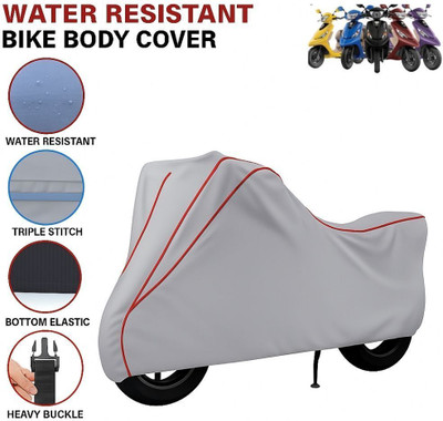 BigFly Waterproof Two Wheeler Cover for TVS(Pep Plus, Grey, Red)