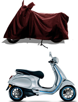 GROFATIK Two Wheeler Cover for Vespa(Piaggio Elettrica, Maroon)