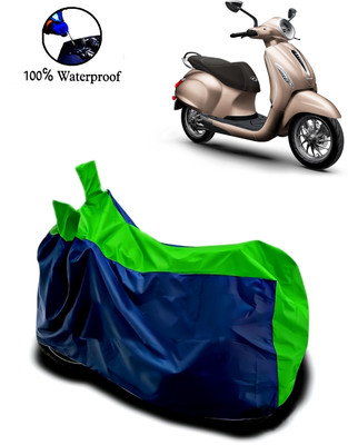 Autofly Waterproof Two Wheeler Cover for Bajaj(Chetak, Blue, Green)