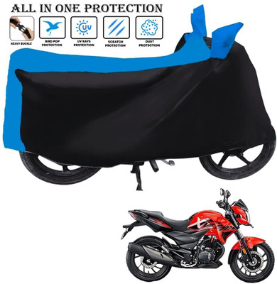 OliverX Waterproof Two Wheeler Cover for Hero(Xtreme 160 R, Black, Blue)