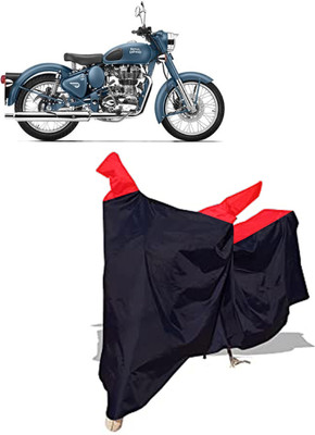 Amexride Two Wheeler Cover for Royal Enfield(Squadron Blue, Black)