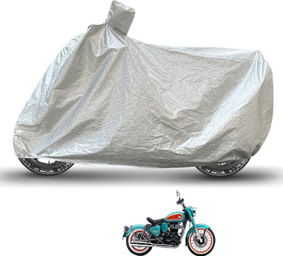 Caronix Waterproof Two Wheeler Cover for Royal Enfield(Silver)