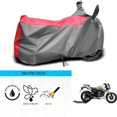 ANTHUB Waterproof Two Wheeler Cover for TVS(Apache RTR 200 Fi E100, Grey, Red)