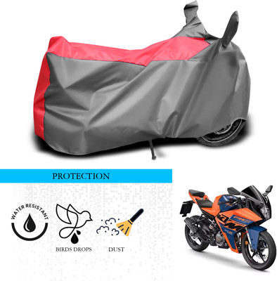 ANTHUB Waterproof Two Wheeler Cover for KTM(RC125, Grey, Red)