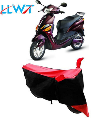 KPIND Waterproof Two Wheeler Cover for Hero Electric(Electric Optima Plus, Black, Red)