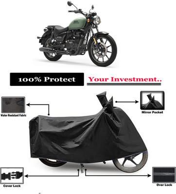 Amexride Two Wheeler Cover for Royal Enfield(Meteor 350, Black)
