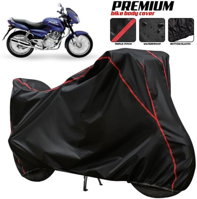 xodi Waterproof Two Wheeler Cover for Bajaj(Pulsar 180 BS6, Black, Red, Multicolor)