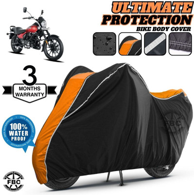 FBC Waterproof Two Wheeler Cover for Bajaj(Avenger Street 160, Black, Orange)