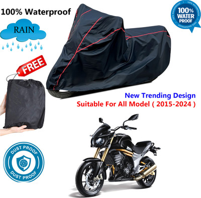 AutoGalaxy Waterproof Two Wheeler Cover for Mahindra(Mojo, Black, Red)