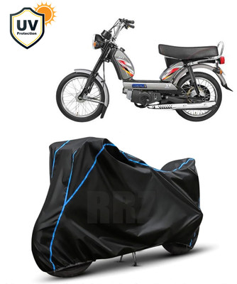 RRZ Waterproof Two Wheeler Cover for TVS(XL Super, Black, Blue)