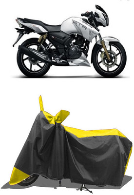 SUGASHRI Waterproof Two Wheeler Cover for TVS(Apache RTR 180, Yellow, Black)